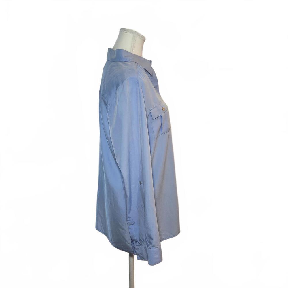 Chico's Women's Light Blue Long Sleeve Blouse Size 1 - Picture 3 of 8